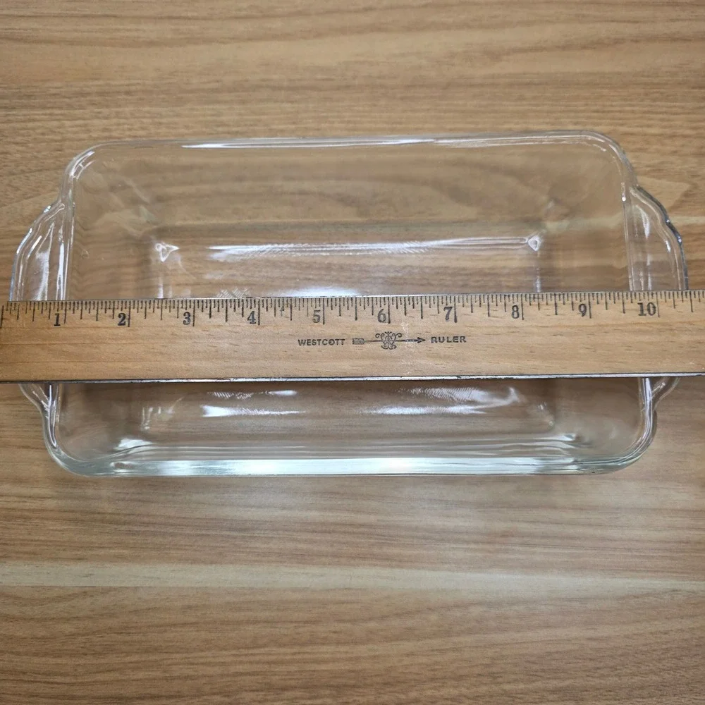 Vintage Fire King 409 Clear Glass Loaf Pan 1 Qt‎ Made in USA Rectangular Baker